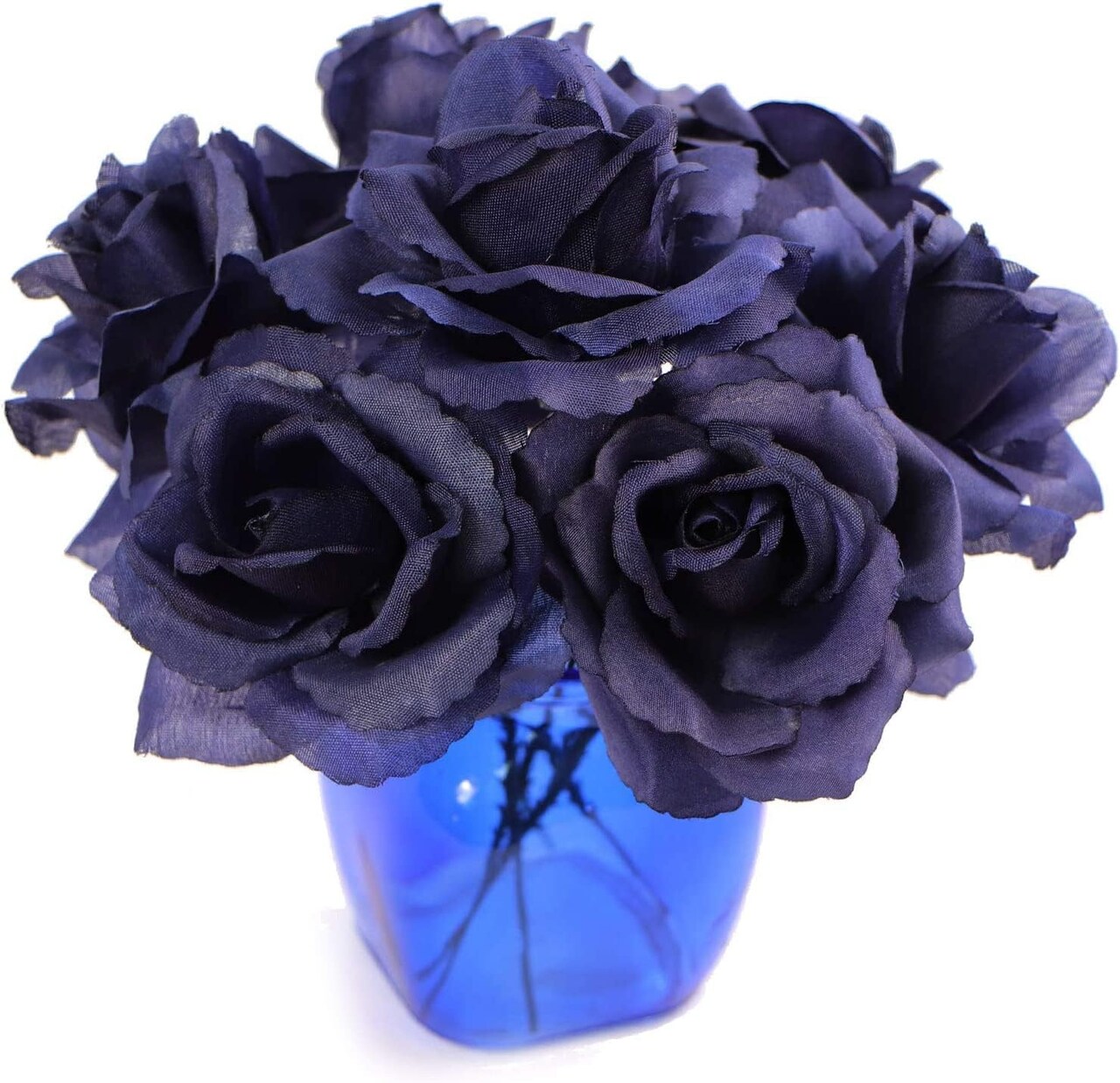 3-Pack Navy Blue Roses | 150Pcs Oceanic Charms Silk Flower Picks for Weddings, Centerpieces & DIY Crafts